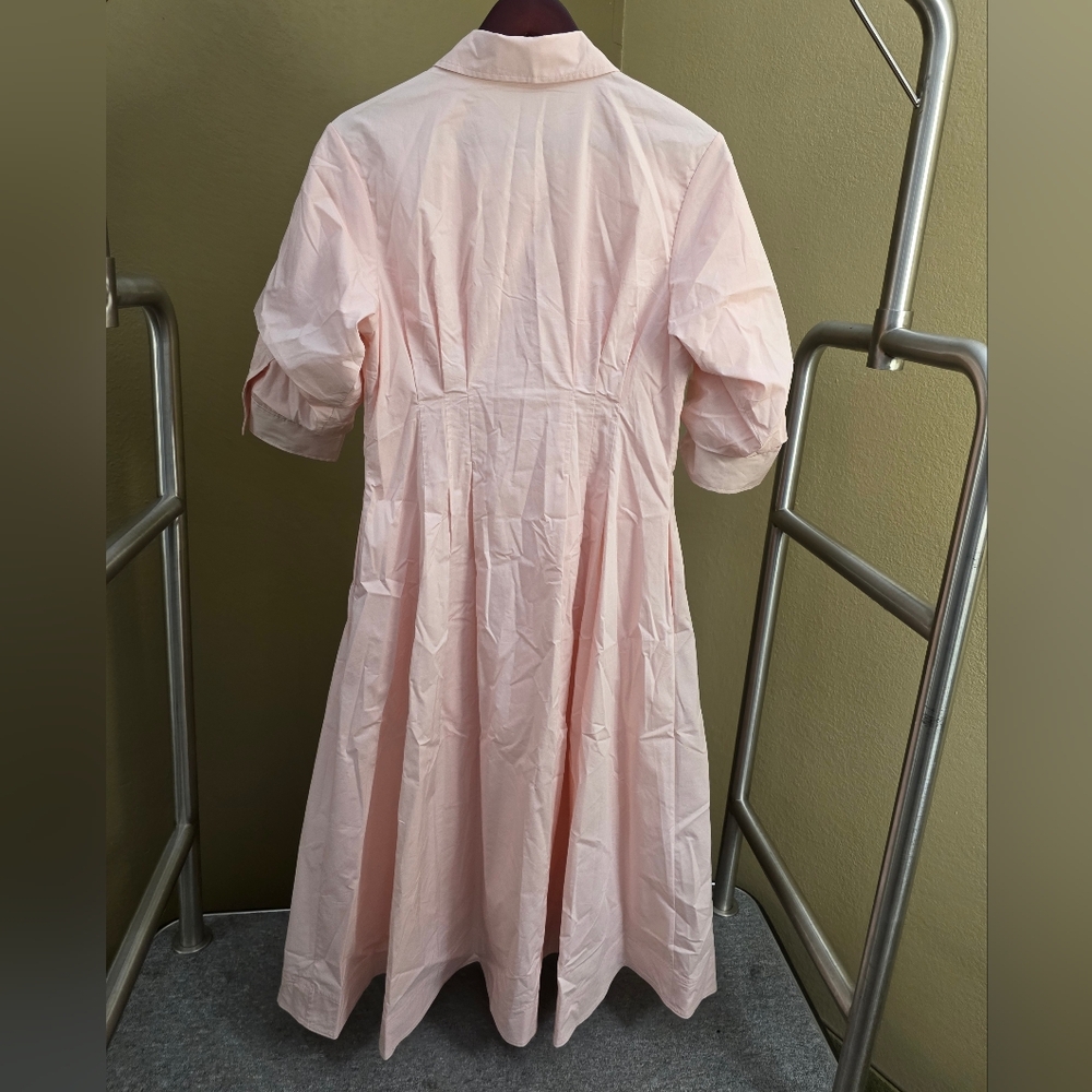Big Sale! SIMKHAI Jazz Poplin Pintuck Midi Shirtdress - Picture 9 of 9